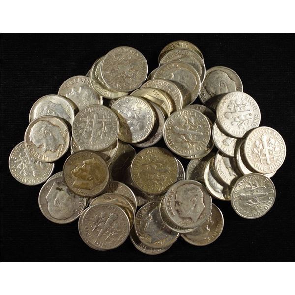 (50) 90% SILVER ROOSEVELT DIMES