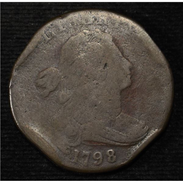 1798 LARGE CENT AG RIM DAMAGE