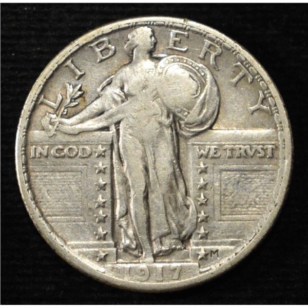 1917 T-2STANDING LIBERTY QUARTER VF