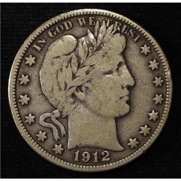 1912-S BARBER HALF DOLLAR FINE