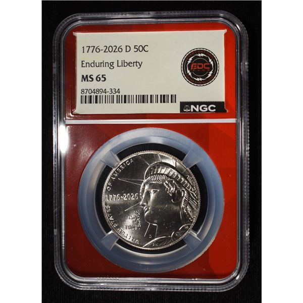 1776-2026-D ENDURING LIBERTY HALF DOLLAR NGC MS-65