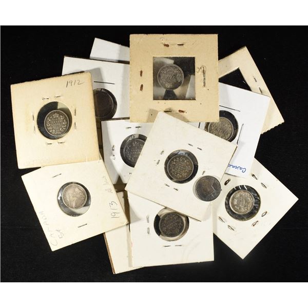 (15) 92.5% SILVER CANADIAN 5 CENTS