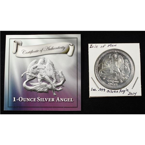 1 OZ SILVER ROUND ISLE OF MAN SILVER ANGEL