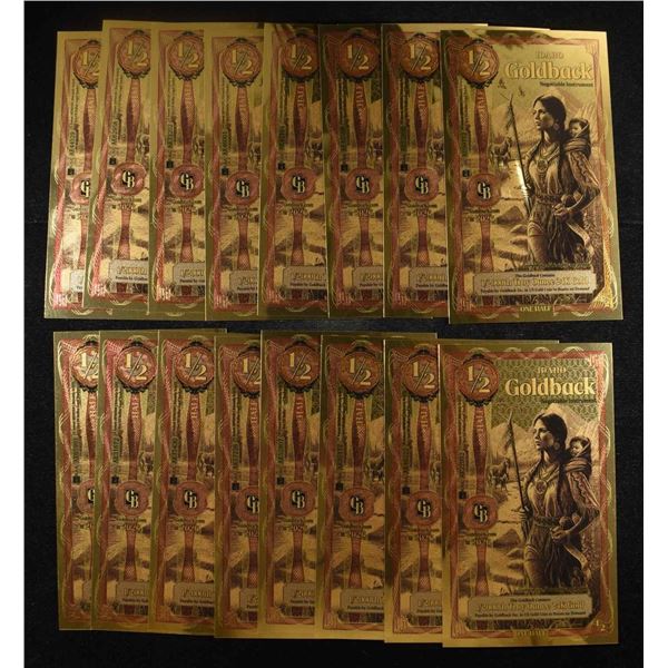 (16) $1/2 GOLDBACKS 1/2000TH TROY OZ 24K GOLD