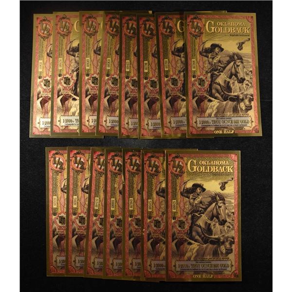 (15) $1/2 GOLDBACKS 1/2000TH TROY OZ 24K GOLD