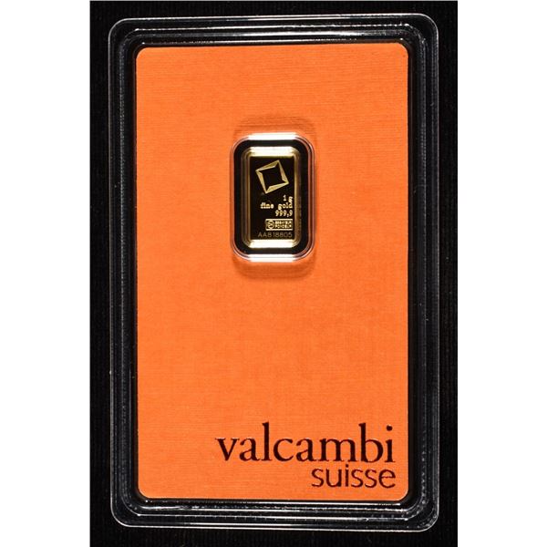 VALCAMBI SUISSE 1G .9999 GOLD BAR