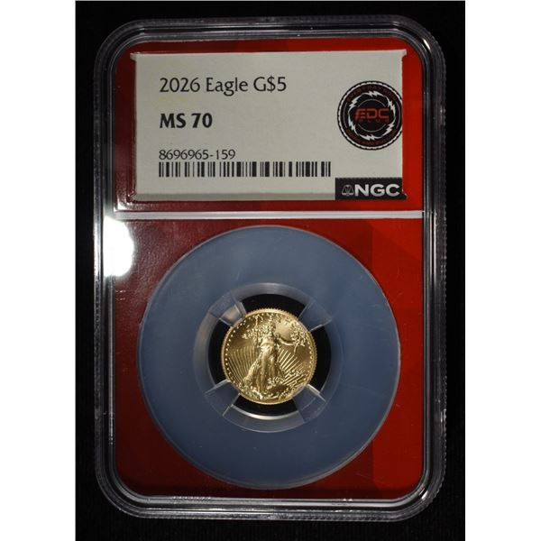 2026 $5 GOLD EAGLE NGC MS70