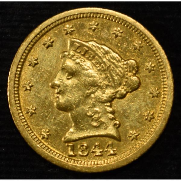 1844-D $2.50 LIBERTY GOLD BU OLD CLEANING