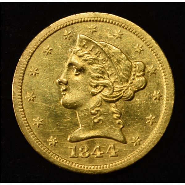 1844-O $5 LIBERTY GOLD BU OLD CLEANING