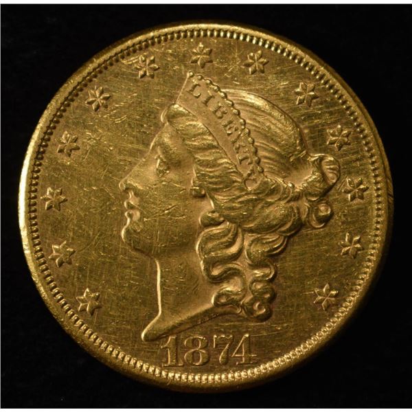 1874-CC $20 LIBERTY GOLD BU