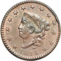 1816 N-2 R1 PCGS graded MS63 BR