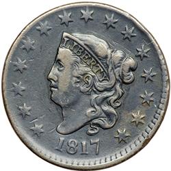 1817 N-16 R1 F15. 15-Star Obverse. Rotated Reverse