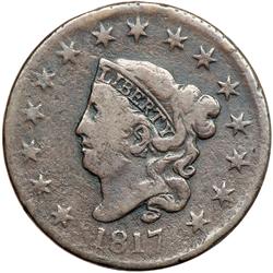 1817 N-16 R1 G6. 15-Star Obverse. Rotated Reverse.