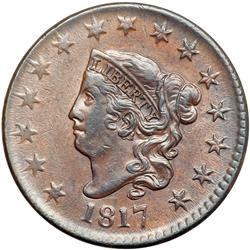 1817 N-16 R1 EF45+. 15-Star Obverse. Rotated Rever