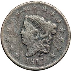 1817 N-16 R1 G6. 15-Star Obverse. Rotated Reverse.