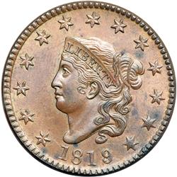 1819/8 Coronet Head 1C PCGS MS64 BR