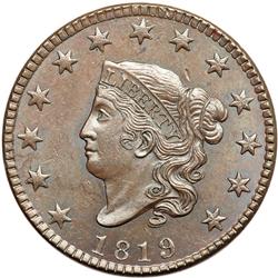 1819 Coronet Head 1C PCGS MS63 BR