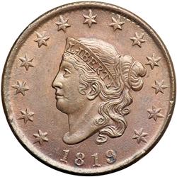 1819 Coronet Head 1C PCGS MS63 BR