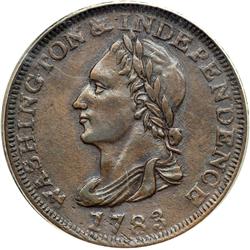 1783 Washington token. UNITY STATES PCGS MS60 BR