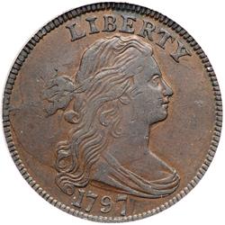 1797 Bust 1C. Gripped Edge, Reverse of 1796 PCGS AU50