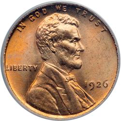 1926 Lincoln 1C PCGS MS66 RD