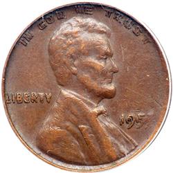 1955 Lincoln 1C. Dbld Die Obv