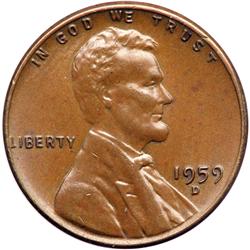 Lincoln Cent. 1959-D The Unique Wheat Ears Reverse!
