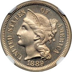 1889 Nickel 3C NGC PF66