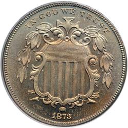 1873 Shield 5C. Closed 3 PCGS Proof 64
