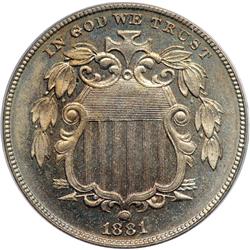 1881 Shield 5C PCGS Proof 64