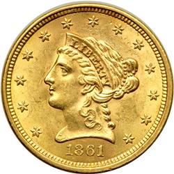 1861 Type 2 $2 1/2 Liberty NGC MS63