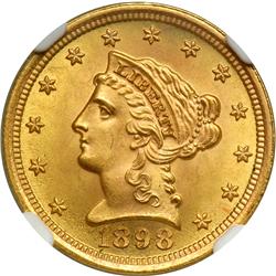 1898 $2.50 Liberty NGC MS66