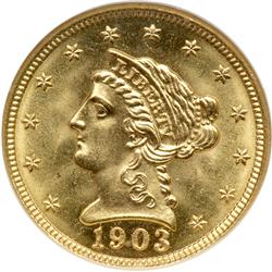 1903 $2.50 Liberty NGC MS66