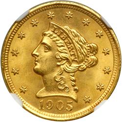 1905 $2.50 Liberty NGC MS66