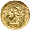 Image 1 : 1907 $2.50 Liberty NGC MS66