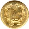 Image 2 : 1869 $3 Gold NGC MS63