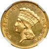 Image 1 : 1874 $3 Gold NGC MS63