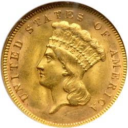 1878 $3 Gold NGC MS63
