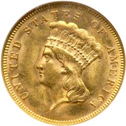 1878 $3 Gold NGC MS63