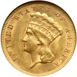 1878 $3 Gold NGC MS62