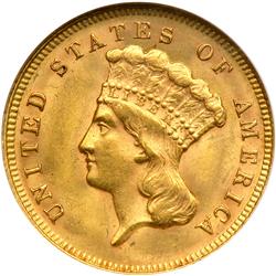 1878 $3 Gold NGC MS62
