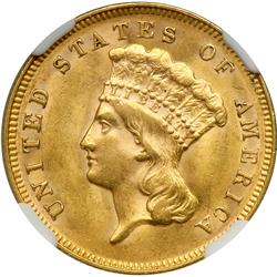 1878 $3 Gold NGC MS62