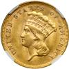 Image 1 : 1878 $3 Gold NGC MS62