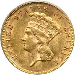 1878 $3 Gold PCGS MS62