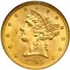Image 1 : 1905 $5 Liberty NGC MS65