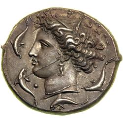 Sicily, Syracuse, c. 405-400 BC. Silver Decadrachm (41.