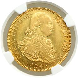 Bolivia. 8 Escudos, 1794-PR (Potosi)