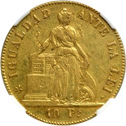 Chile. 10 Pesos, 1853-So