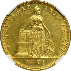 Chile. 10 Pesos, 1866-So