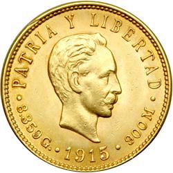Cuba. 5 Pesos, 1915